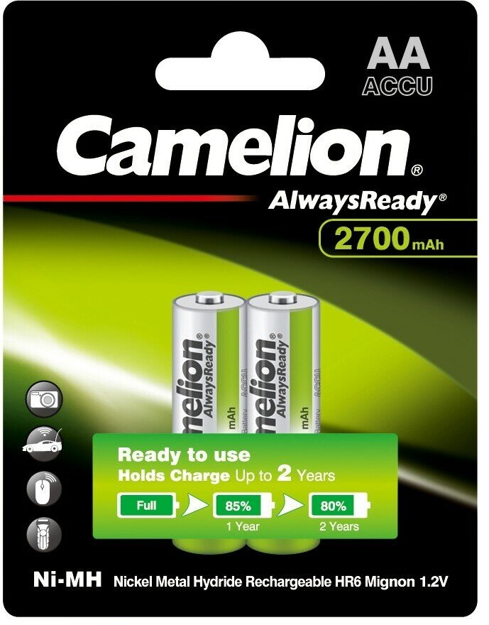 Аккумулятор Always Ready AA-2700mAh Ni-Mh BL-2 (NH-AA2700BP21.2В)Camelion