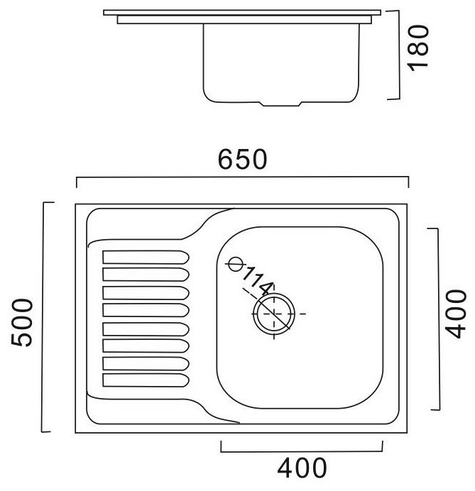 Мойка кухонная Haiba HBS4858 с крылом матовая - фотография № 2