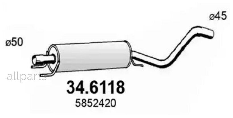 ASSO 34.6118 Глушитель средняя часть