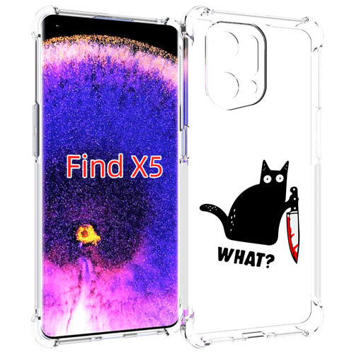 Чехол MyPads котик-убийца для Oppo Find X5 задняя-панель-накладка-бампер