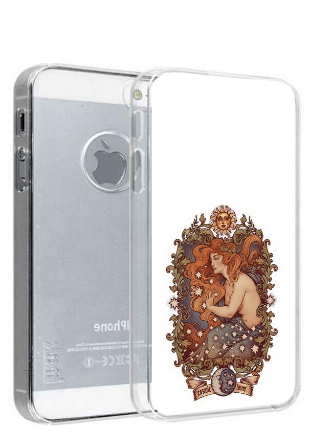 Чехол задняя-панель-накладка-бампер MyPads звездная девушка абстракция для iPhone 5/5S/SE/5SE противоударный