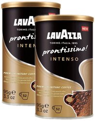 Кофе растворимый Lavazza Prontissimo Intenso с молотым кофе, 2 уп. по 95 г