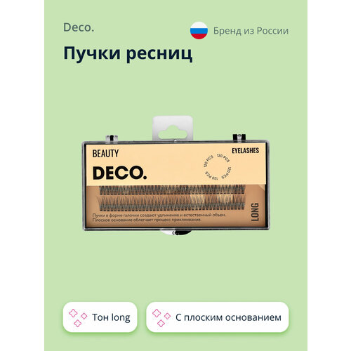 Пучки ресниц DECO. с плоским основанием в форме галочки (long) 120 шт