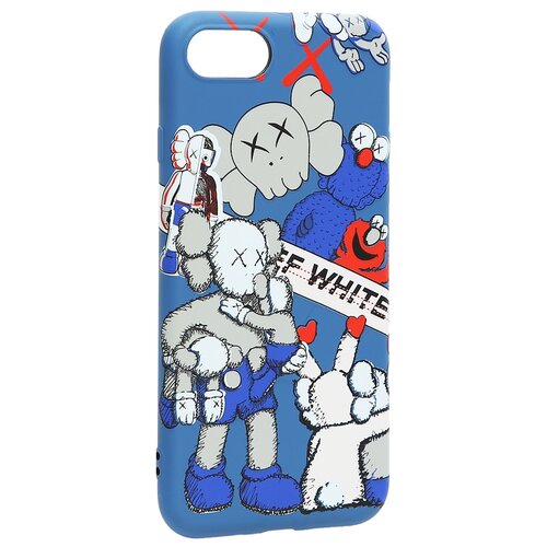 фото Чехол-накладка силикон luxo для iphone se (2020г.)/ 8/ 7 (4.7) 0.8мм с флуоресцентным рисунком kaws j62