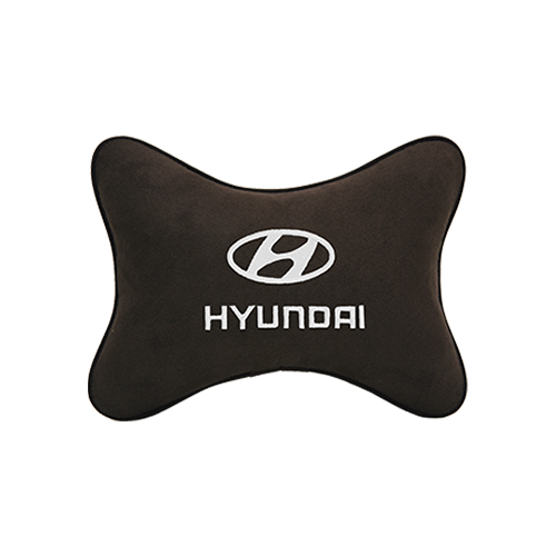фото Подушка на подголовник алькантара coffee (белая) hyundai vital technologies