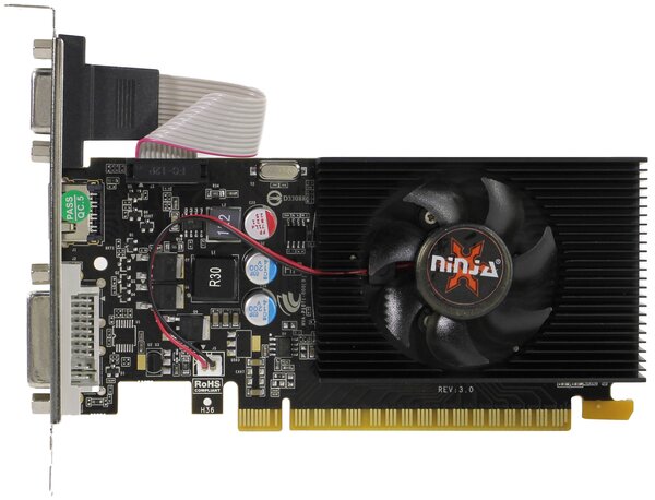 Видеокарта Sinotex Ninja Nl22np013f, GT220 Pcie (48sp) 1G 128BIT DDR3 (dvi/hdmi/crt) RTL NH22NP013F .