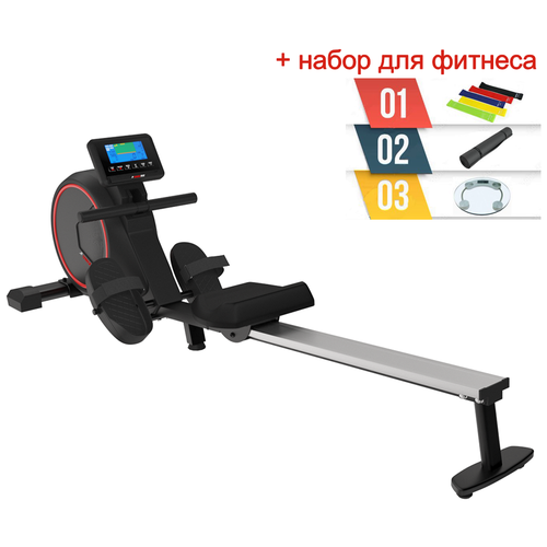 Гребной тренажер UNIX Fit Techno Rower 410E + набор для фитнеса