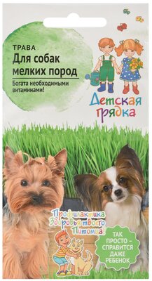 Трава для собак мелких пород 10 г Детская грядка / семена для проращивания / микрозелень для животных / для котов и кошек