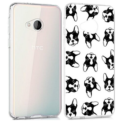 Чехол задняя-панель-накладка-бампер MyPads черно белые собачки для HTC U Play противоударный чехол задняя панель накладка бампер mypads черно белые собачки для htc u11 противоударный