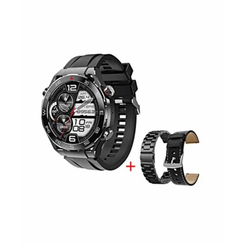 Умные часы мужские Smart Watch HW5 MAX, Смарт-часы с 3 ремешками, Экран 1.52, iOS, Android, Bluetooth, Звонки, черные