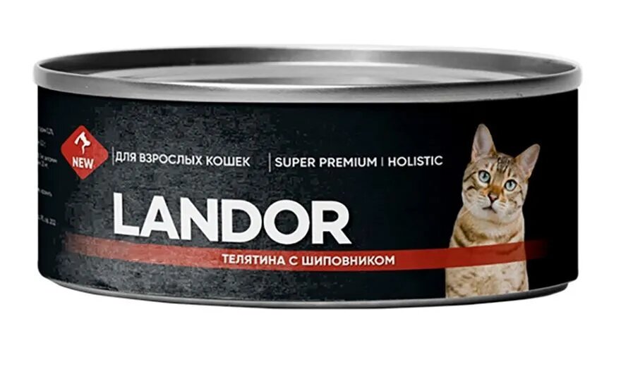 Landor Cat: Консервы, телятина с шиповником, для кошек, 100 гр. - фотография № 5