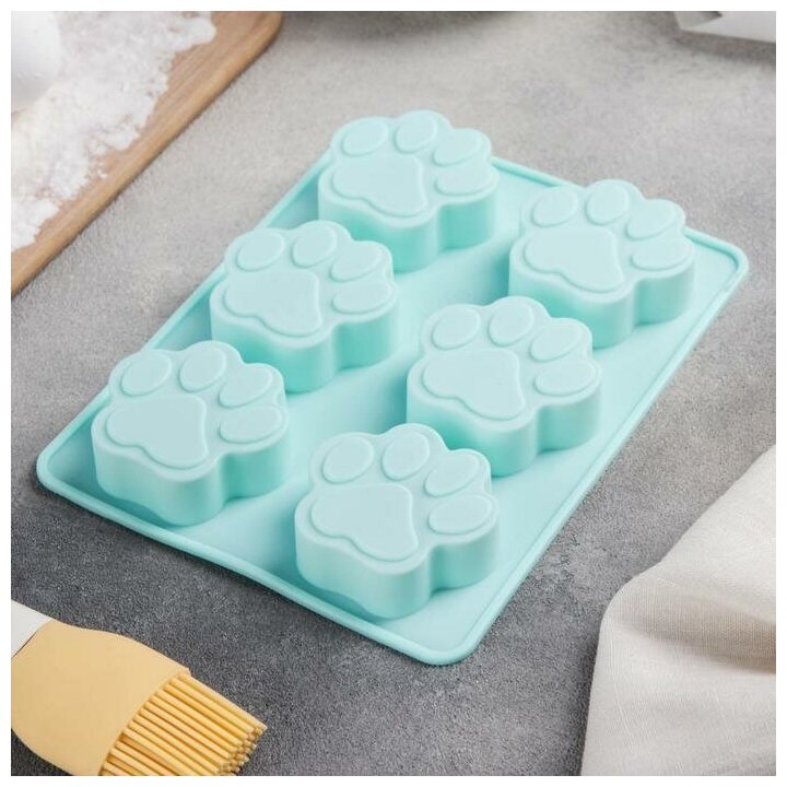 фото Форма для выпечки "Лапка", 19*14,5 см, 6 ячеек (5*5,4 см), цвет микс