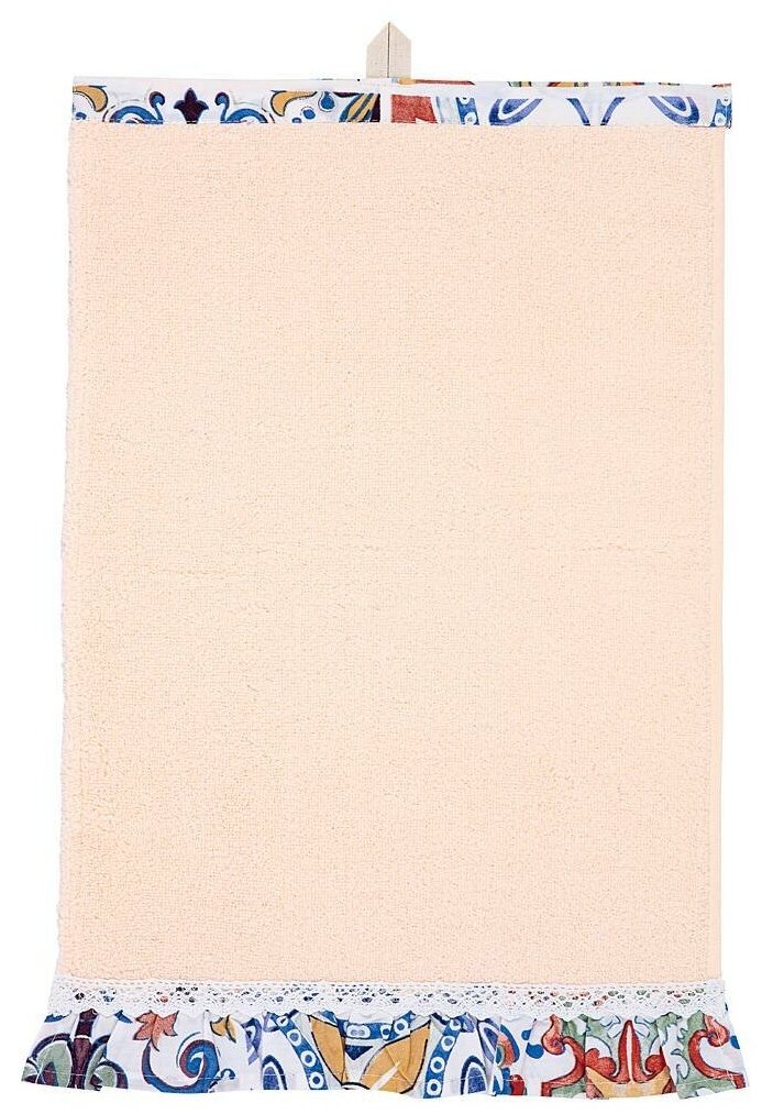 Полотенце махровое шибби ШИК 30Х50СМ , персиковый, 100%хлопок - фотография № 1