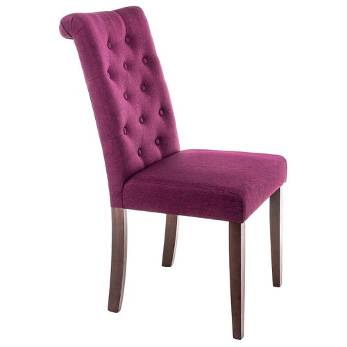 фото Стул woodville amelia, дерево/текстиль, цвет: dark walnut/fabric purple