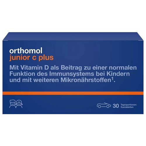 Orthomol Junior C plus/Ортомол Джуниор С плюс вкус мандарин-апельсин жевательные таблетки массой 1350 мг 30 шт, Orthomol pharmazeutische Vertriebs GmbH  - купить