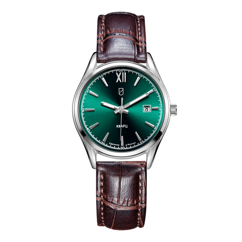 Наручные часы УЧЗ 3006L-3, зеленый, серебряный