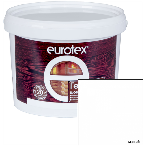 Евротекс (Eurotex) герметик шовный для дерева, ведро 3 кг. Белый гидрохит шовный 25 кг ведро