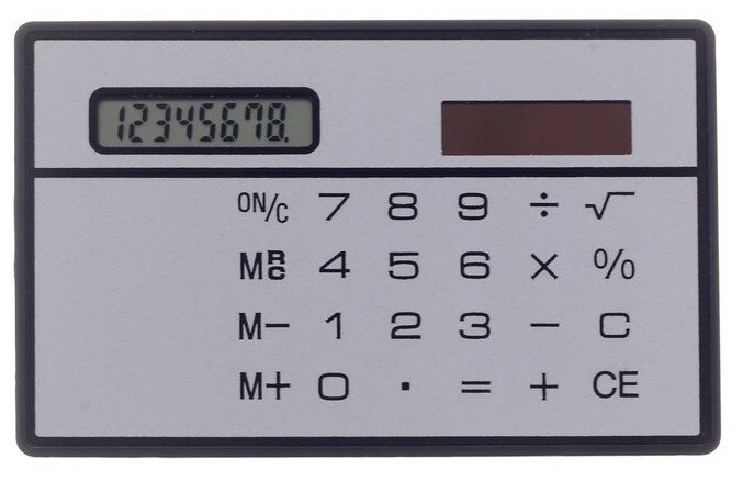 Калькулятор плоский 8-разрядный серебристый корпус