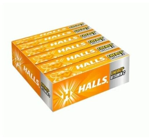 Halls / Холс со вкусом апельсина, Набор 12 штук по 25 г.