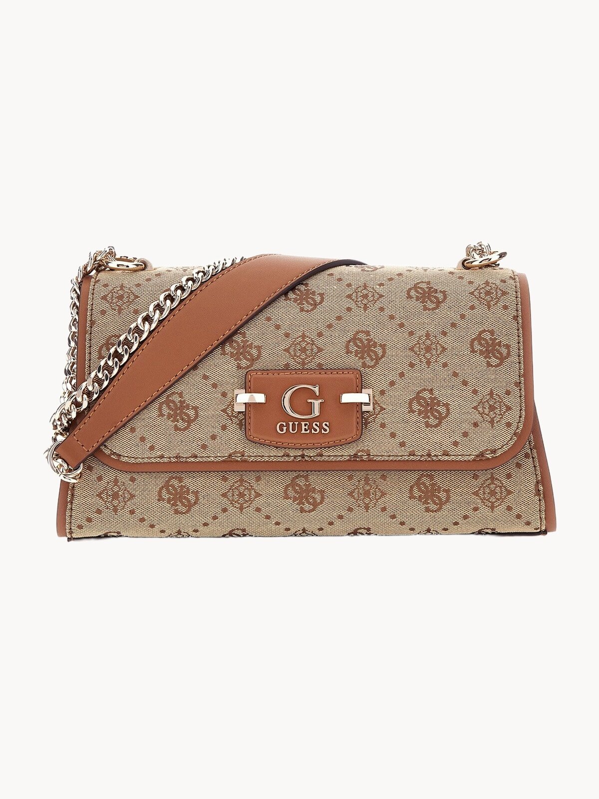 Сумка GUESS, фактура плетеная, бежевый