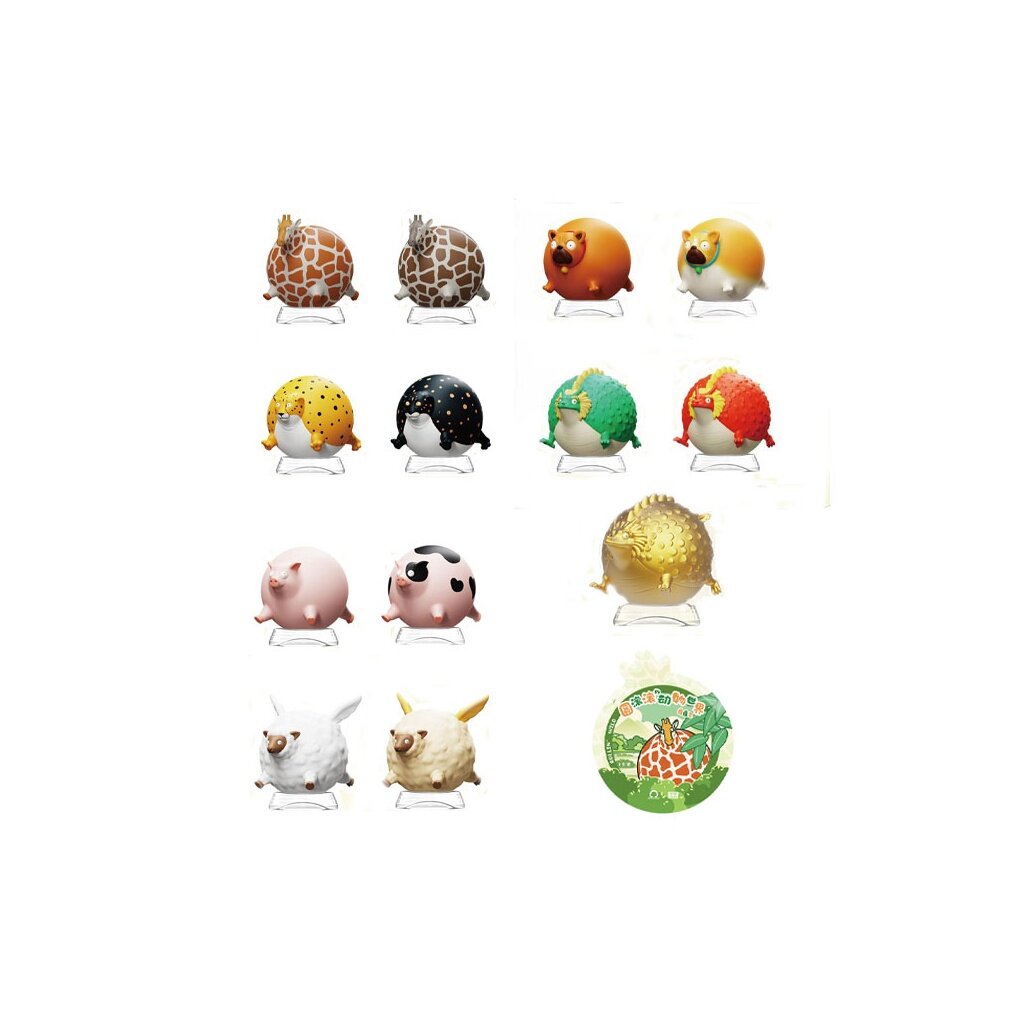 Playpoint Unlimited x Round and Chubby Animal World Складные Слепые Коробки Один Mystery Коробка Полная Коробка 12 шт