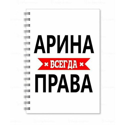 Тетрадь MIGOM принт А4 Арина всегда права кружка арина всегда права цвет золотистый 330 мл