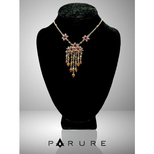 Колье PARURE, искусственный камень, коричневый