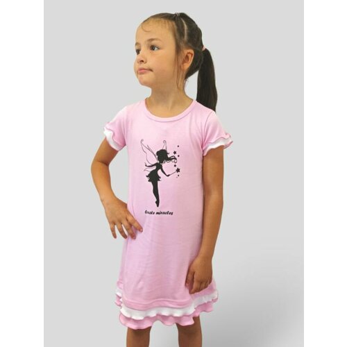 Рубашка Камелия,  для девочек, хлопок, без застежки, размер 122-64, розовый