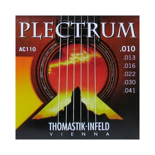 Thomastik AC110 Plectrum - комплект струн для акустической гитары, сталь/бронза, 010-041 ac210 plectrum комплект струн для 12 струнной акустической гитары сталь бронза 010 041 thomastik