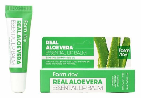 FarmStay Real Essential Aloe Lip Balm Бальзам для губ с экстрактом алоэ