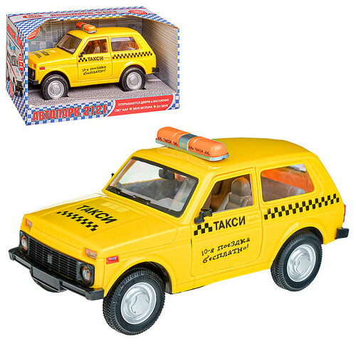Машина 9078-Е Автопарк Такси, на батарейках, в коробке машина play smart автопарк военная на батарейках в коробке 9078 b