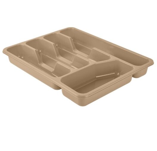 фото Лоток для столовых приборов Plast Team 5-ти секционный (шоколадный мокко), 33х26х4,3 см PT156010015