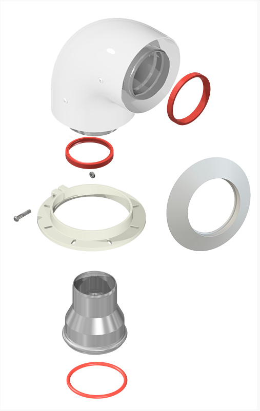 фото Колено подключения Ø60/100 - 90⁰ Bosch, Buderus, Navien