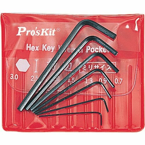 Набор ключей-шестигранников ProsKit 8PK-022 7шт, 0.7-3мм С00034339