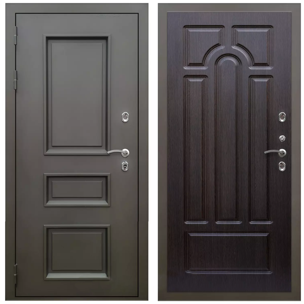 фото Дверь входная уличная в дом Армада Фаренгейт / ФЛ-58 Венге для загородного дома МДФ панель 6 мм с фрезеровкой