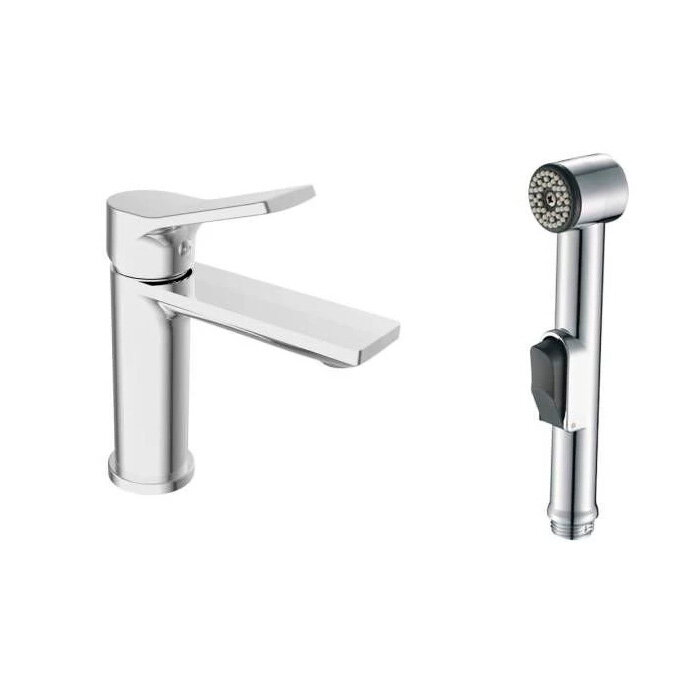 фото Смеситель для раковины ESKO Eiger EG 27H однозахватный, с гигиеническим душем, цвет: хром