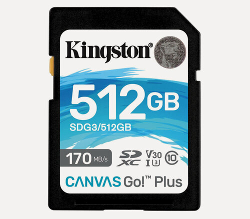 Изображение товара Карта памяти Kingston SDXC 512GB Canvas Go Plus UHS-I Class U3 V30 90/170Mb/s