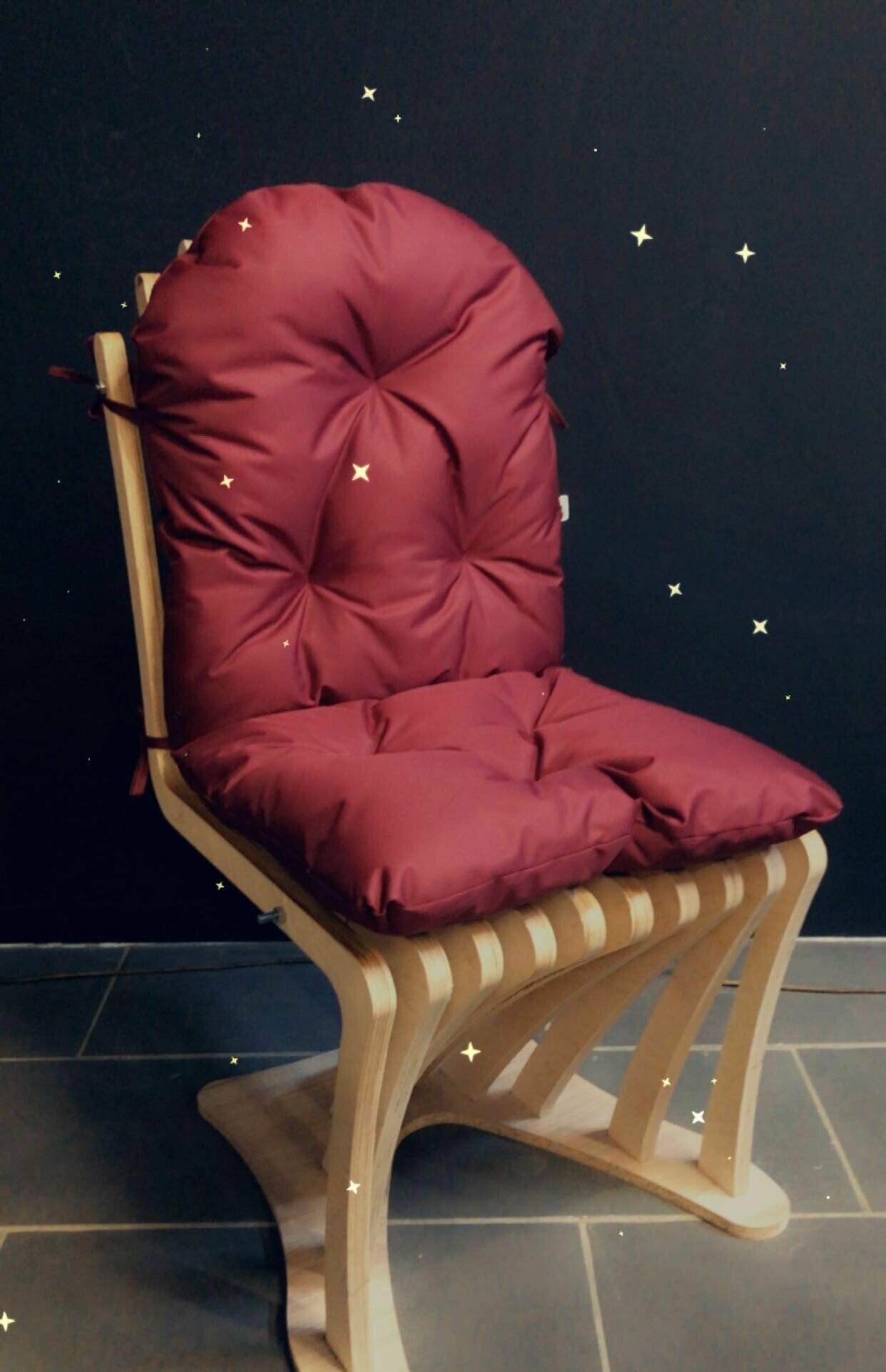 Подушка для садового кресла 95х46 , MotPro.brothers , бордовый - фотография № 1