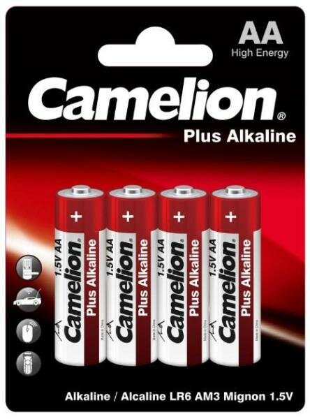 Camelion. LR 6 Plus Alkaline BL-4 (LR6-BP4, батарейка,1.5В) (4 шт. в уп-ке)