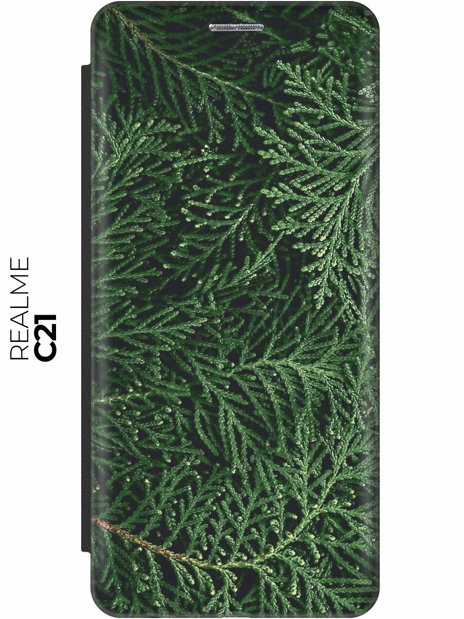 Чехол-книжка Хвоя на realme C21 / Рилми С21 черный