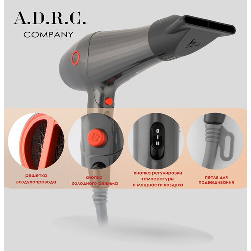 Профессиональный фен для волос 2 насадки 2 режима скорости 3 температурных режима холодный воздух 3536₽