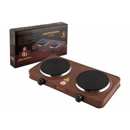Электроплитка Матрёна МА-063 коричневый блин 2 конфорки 006059 324700₽