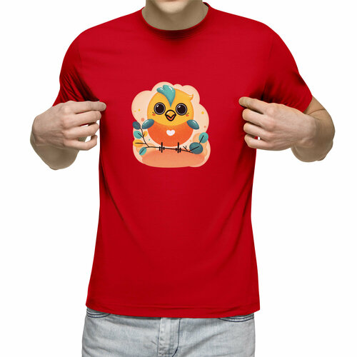 Футболка Us Basic, размер L, красный мужская футболка весенняя птичка 2 xl желтый