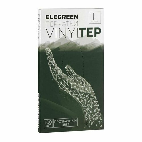 Перчатки одноразовые VINYLTEP, прозрачные, размер L, 100 шт (комплект из 10 шт)