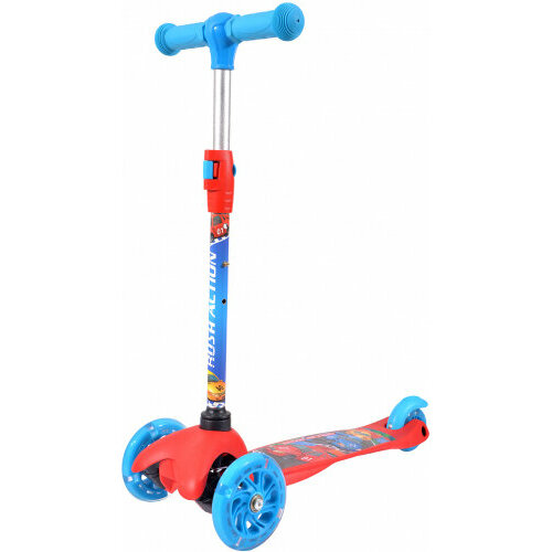 Самокат Rush Action 3-х колёсный S909G Formula, светящиеся колеса