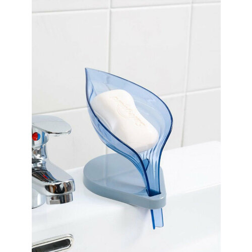 Мыльница подставка для мыла подставка для губок лепесток голубой 304₽