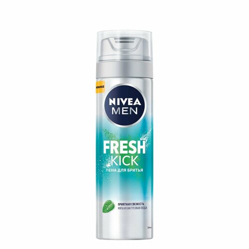 Пена для бритья NIVEA Men Fresh Kick приятная свежесть с мятой, 200 мл пена для бритья nivea men пена для бритья ultra