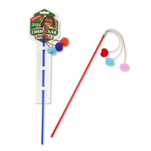 Дразнилка Сибирская кошка Удочка погремушки с лентами