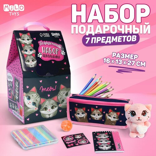 Подарочный набор с мягкой игрушкой Кот 7 предметов 771₽