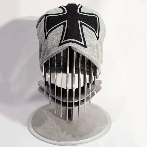 фото Шапка бини шапка мальтийский крест, размер 50, серый zloster